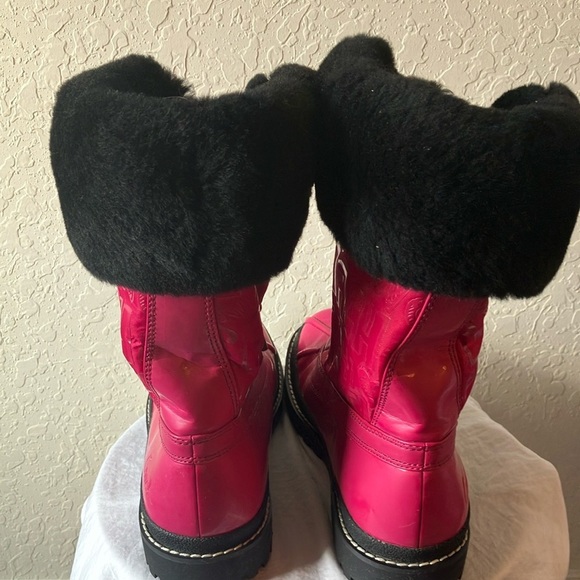 Coach: Lenora (Q1000) Hot Pink & Black Winter Boots- 9.5- marks - Picture 5 of 16